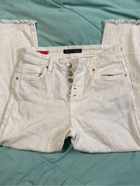 Hot Kiss White High-Rise Button-Fly Jeans